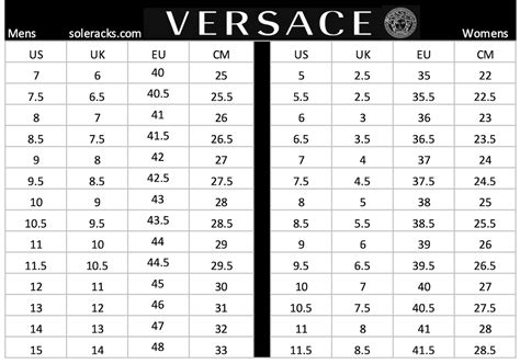 versace size chart mens|versace size conversion chart.